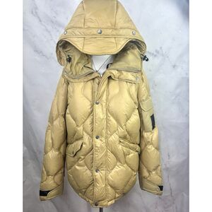 RAG & BONE Mens Phantom Down Hooded Shield Jacket Size S Beige Puffer Streetwear